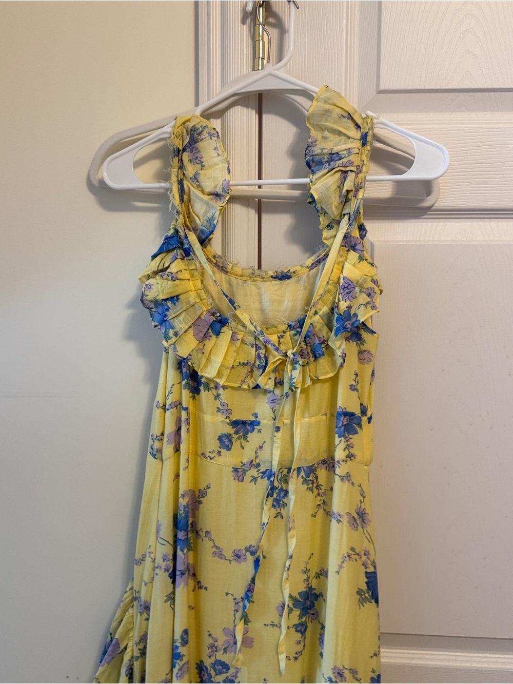 LoveShackFancy Winslow Yellow Floral Ruffle High-Low Dress - Picture 3 of 6